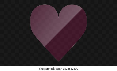 Transparent glass heart shape vector design. Heart icon