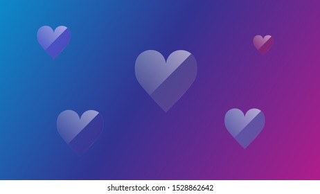 Transparent glass heart shape vector design. Heart icon. Transparent hearts background