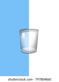 The transparent glass isolated