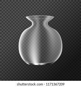 Transparent glass jug. Empty clean isolated kitchen bowl object for water.