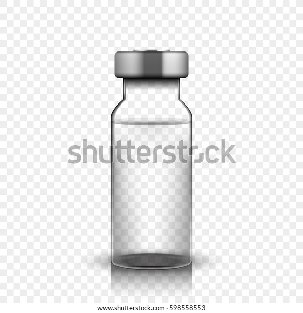 単純な背景に透明なガラス製の薬瓶 ベクターイラスト のベクター画像素材 ロイヤリティフリー