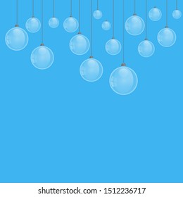 Transparent Glass new year and christmas ball isolated on  background. Realistic design for your decoration