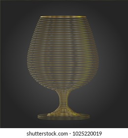 Transparent glass on a dark background. Vector illustration.