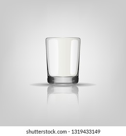 transparent glass on a gray background