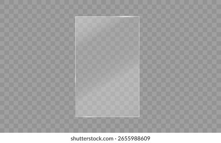 Transparent Glass Panel with Realistic Light Reflection