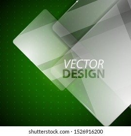 Transparent glass plate frame border background. Vector illustration