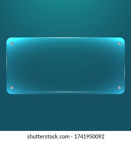 Placa de vidrio transparente. Imagen vectorial de una textura plástica transparente. Plantilla de stock.