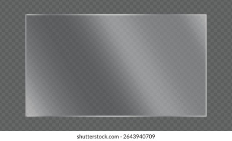 Transparent glass plate vector with a silver border, ideal for showcasing products,