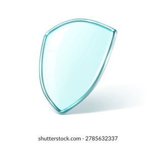 Transparent glass protection shield. Security concept. Vector illustration