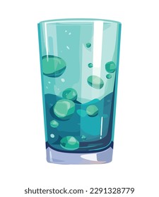 Vidrio transparente del icono de ola líquida refrescante aislado
