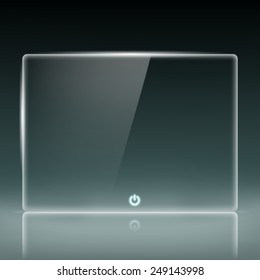 Transparent Glass Screen With A Button