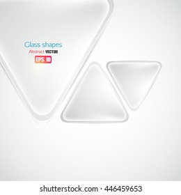 Transparent glass shapes or buttons. Vector illustration