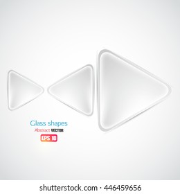 Transparent glass shapes or buttons. Vector illustration