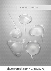 Transparent glass shapes. set of tips. vector