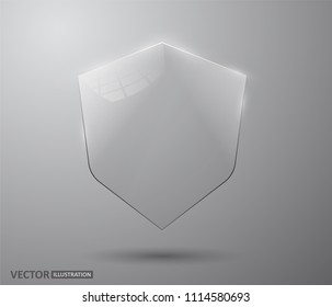 Transparent glass shield. Vector illustration