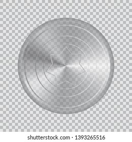 Transparent glass shield vector illustration isolated on white background