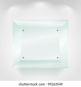 Transparent glass showcase, vector eps10 illustration