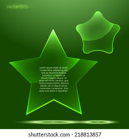 Transparent glass star shape symbol