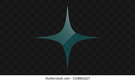 Transparent glass star vector design. Glass sparkle