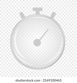 Transparent glass stopwatch designed with simple details. Time, deadline, morning, time to work. Save your time concept, timer. Flat design.