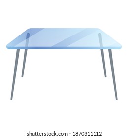 Transparent glass table icon. Cartoon of transparent glass table vector icon for web design isolated on white background