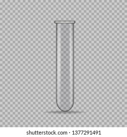 Transparent glass test tube, vector illustration.