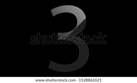 Transparent glass three number vector design. 3 figure vector