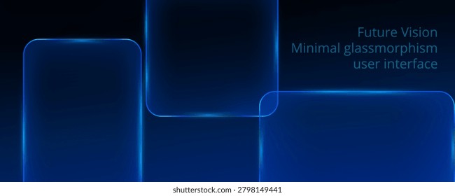: Transparent glass UI button with glossy liquid effect and blue glow, perfect for modern website interfaces and futuristic digital design projects