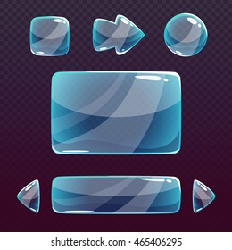 Elemento de diseño de interfaz de usuario de vidrio transparente, activos vectoriales abstractos para desarrollo web o de juegos