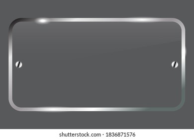 Transparenter Glasvektor. Kunststoff-glänzendes Rechteck. Eine saubere Plexiglasplatte. Stockbild.
