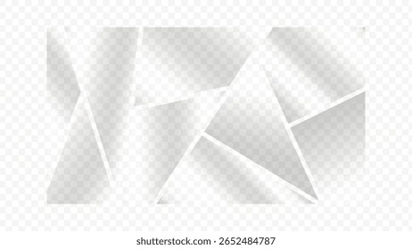 vetor de vidro transparente, fragmentos de vidro com formas geométricas no fundo png. elementos de vidro dinâmico para vários projetos.