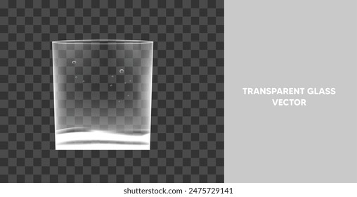 Transparentes Glas mit Wasserblasen Vektorillustration