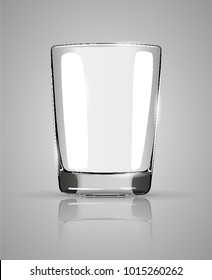Transparent glasses goblets. Transparent photo realistic vector illustration.