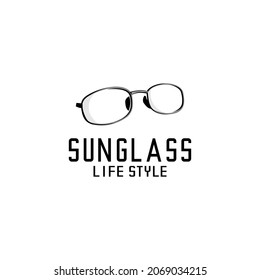 transparent glasses logo illustration vector