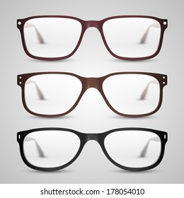 Transparent glasses. Vector