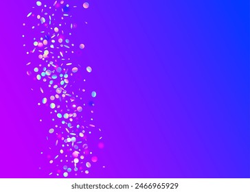 Transparent Glitter. 3d Concept. Happy Colourful Backdrop. Blue Light Paper. Unicorn Background. Falling Banner. Cristal Dust. Hologram Sparkle. Purple Transparent Glitter