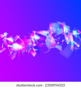 Transparent Glitter. Neon Texture. Pink Blur Sparkles. Crystal Foil. Light Confetti. Shiny Colorful Backdrop. Unicorn Art. Laser Element. Blue Transparent Glitter