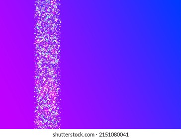 Transparent Glitter. Purple Retro Effect. Glitch Texture. Laser Multicolor Template. Hologram Background. Crystal Art. Webpunk Foil. Disco Burst. Violet Transparent Glitter