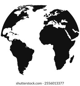 Transparent globe of Earth. Realistic world map in globe shape. World map in globe shape.