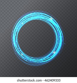 Transparent Glossy Frame with Lights on Gray Background. Vector Illustration. EPS10
