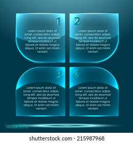 Transparent glossy glass button set