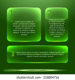 Transparent glossy glass button set