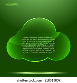 Transparent glossy glass cloud pattern symbol