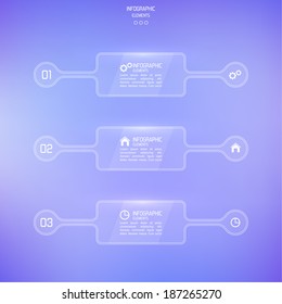 Transparent glossy panel on blurred background. 