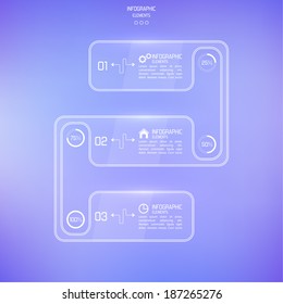Transparent glossy panel on blurred background. 