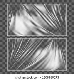 Transparent Glossy Polyethylene Plastic Warp. EPS10 Vector