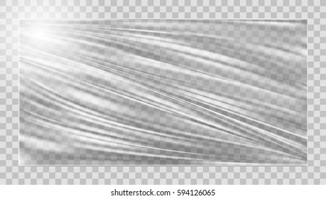 Transparent Glossy Polyethylene Plastic Warp. EPS10 Vector
