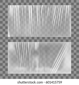 Transparent Glossy Polyethylene Plastic Warp. EPS10 Vector