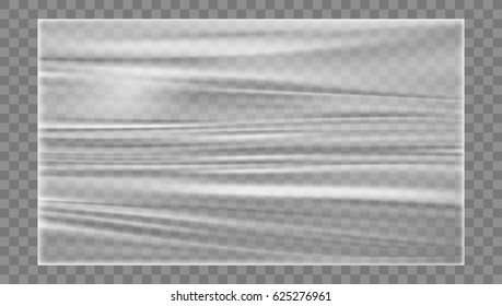 Transparent Glossy Polyethylene Plastic Warp. EPS10 Vector