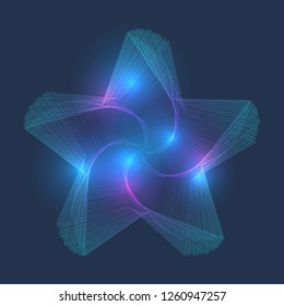 Transparent glow light effect star. Vector illustration.
